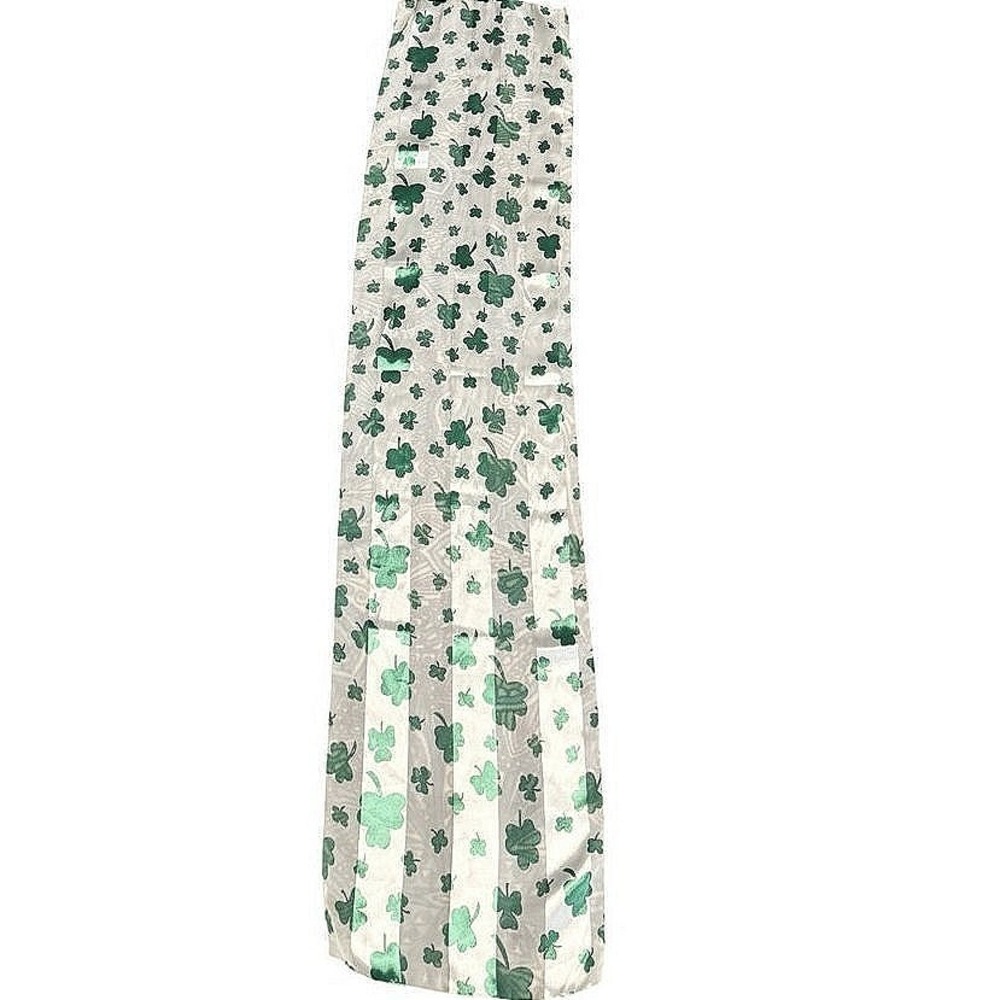 Unbranded Scarf Women Small Green Excellent Shamrock Clover Print Sheer Holiday - Picture 4 of 4